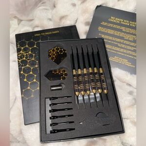 Steel Tip Brass Darts Set with Gold and Black Design